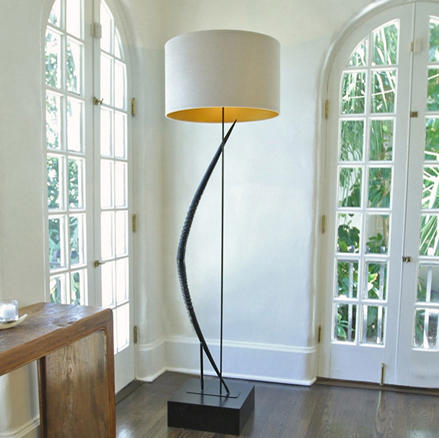Light Curvature Gemsbok Horn Floor Lamp, Horn Floor Lamp