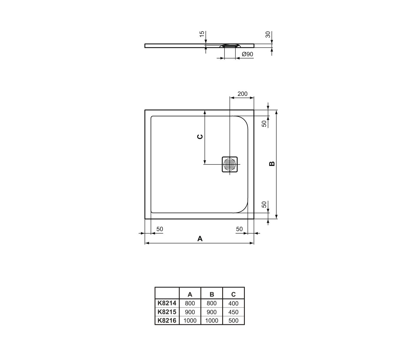 Ideal Standard Ultra Flat S Schiefer.Ultra Flat S Quadratische Brausewanne 1000 X 1000 Mm Architonic