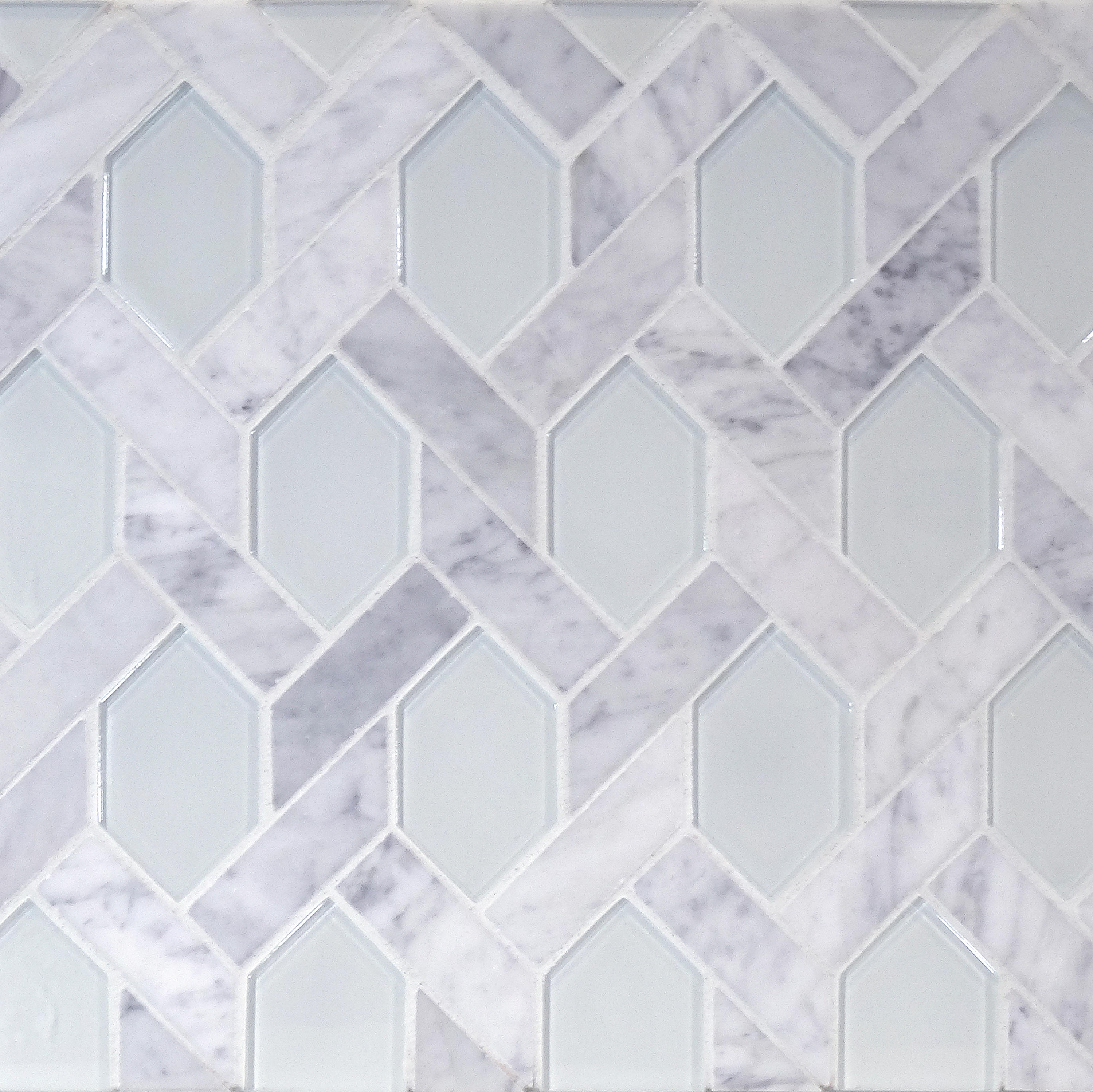 The Tile District | Astoria-C-Elongated Hexagon in Carrara Marble with ...