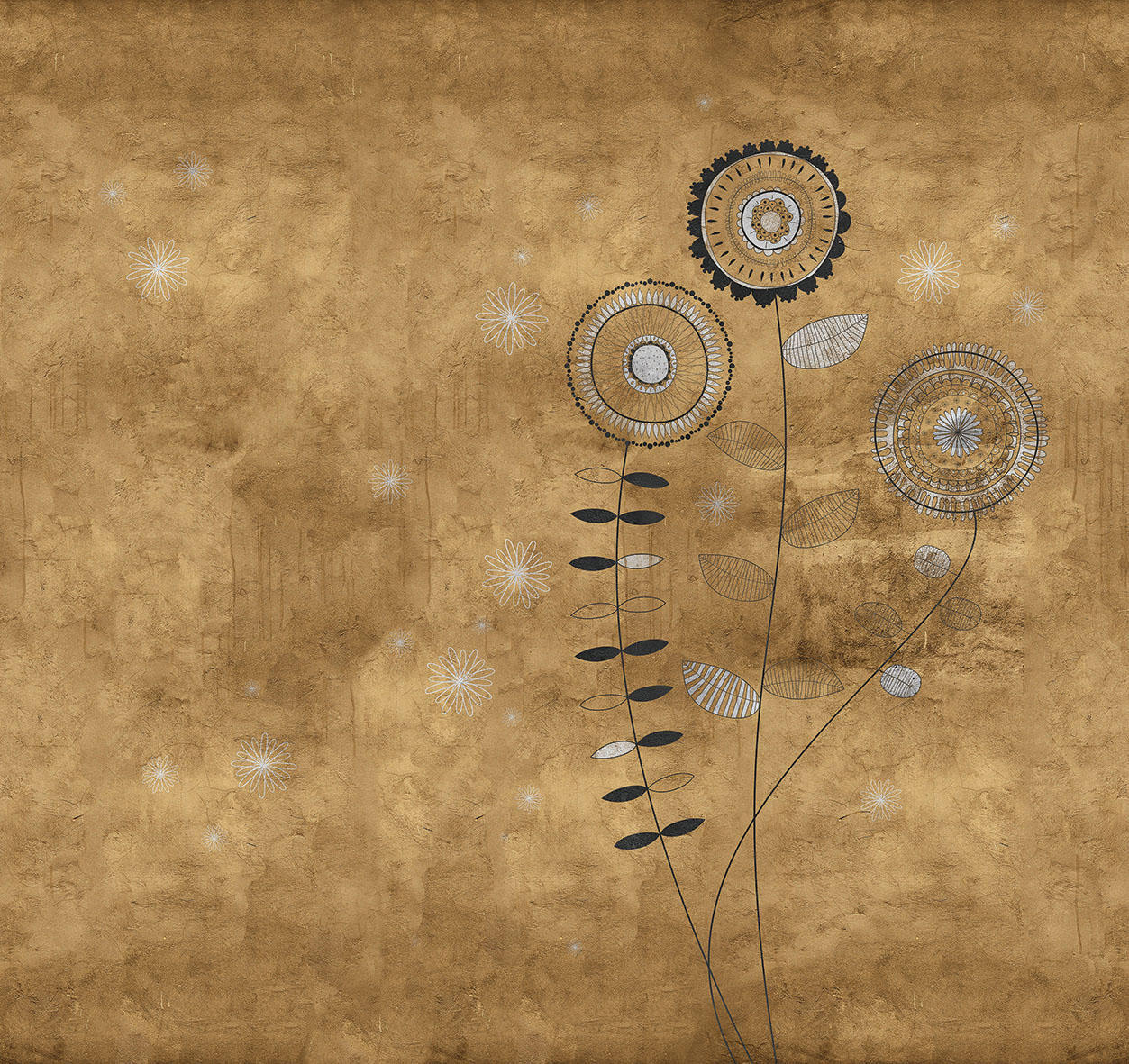 GOLDEN FLOWERS Wall coverings / wallpapers from LONDONART Architonic