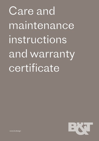 Care and maintenance instructions and warranty certificate