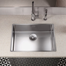 Polished stainless-steel kitchen sinks
