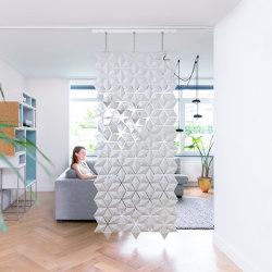 Facet hanging room dividers