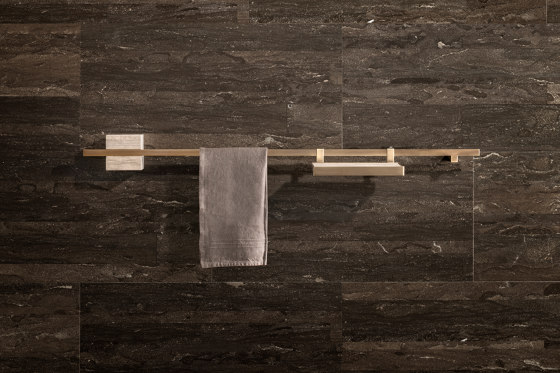 TABL-EAU Robe hook 40 x 8 - Bianco Carrara | Estanterías toallas | Salvatori