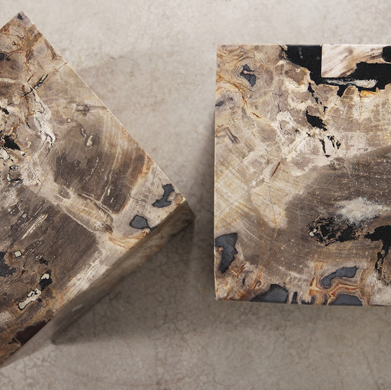 Genuine Petrified Wood Cube Table | Tables d'appoint | Pfeifer Studio