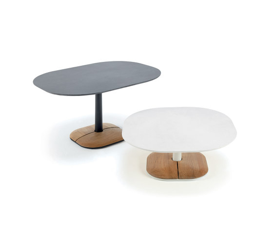 Enjoy High standing table in metal and teak, grey | Tables hautes | Ethimo