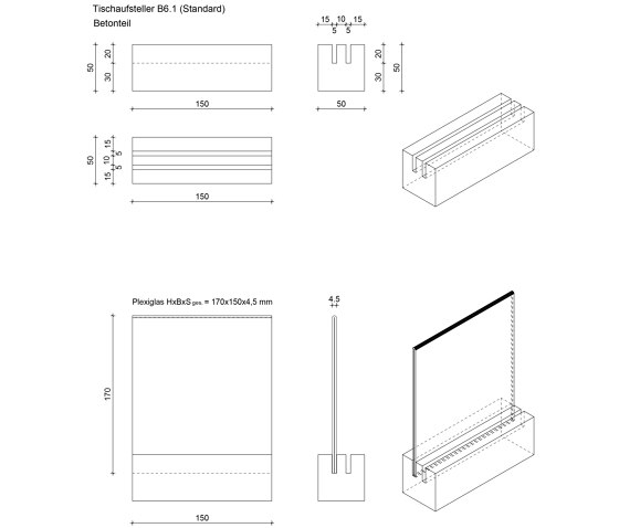 Beton | Concrete Table Display | Menu Holder | Display stands | CO33 by Gregor Uhlmann