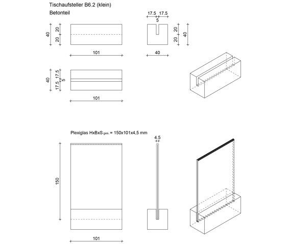 Beton | Table Display One slot | Expositores publicitarios | CO33 by Gregor Uhlmann