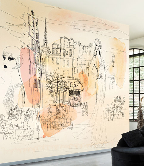 Watercolor and fashion in Paris | Revestimientos de paredes / papeles pintados | WallPepper/ Group