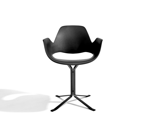 FALK | Dining armchair - Black Column Leg, Dark Olive seat | Stühle | HOUE