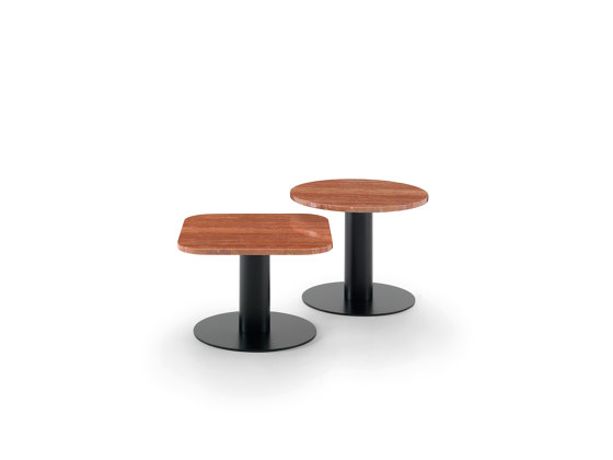 Goya Small Table 120x120 - Square Version with Travertino romano Top | Side tables | ARFLEX