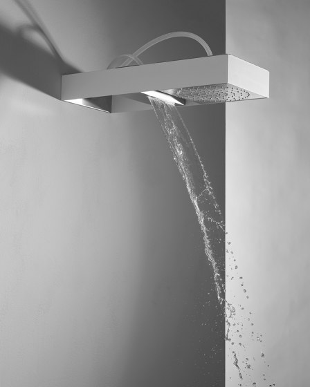 Moove F2993B | Rociador a techo con estructura blanca mate | Grifería para duchas | Fima Carlo Frattini