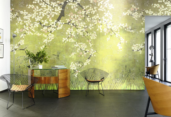 Soleil levant | Les cerisiers sauvages | TP 289 02 | Revestimientos de paredes / papeles pintados | Elitis