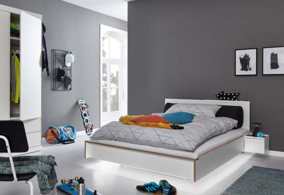 Flai bed CPL white with headboard | Camas | Müller small living