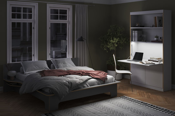 Flai bed CPL white with headboard | Camas | Müller small living