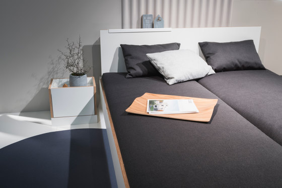 Flai bed CPL white with headboard | Letti | Müller small living
