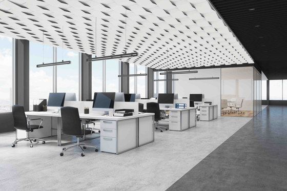 A2 | Sound absorbing ceiling systems | drapilux