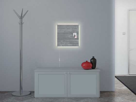 Tableau magnétique en verre Artverum LED light, 48 x 48 cm | Appliques murales | Sigel