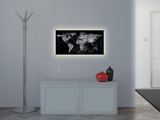 Lavagna magnetica in vetro Artverum LED light, 91 x 46 cm | Lampade parete | Sigel