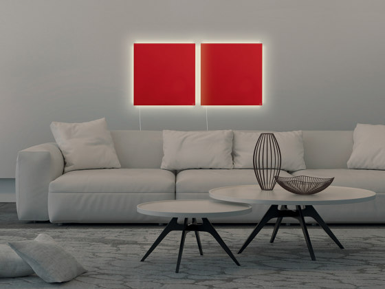 Magnetic Glass Board Artverum LED light, 48 x 48 cm | Wall lights | Sigel