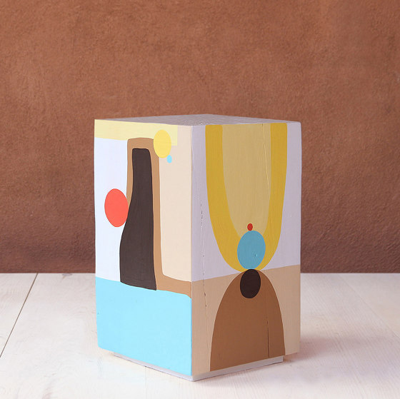 Rhythmic Hand Painted Cube Table | Tavolini alti | Pfeifer Studio