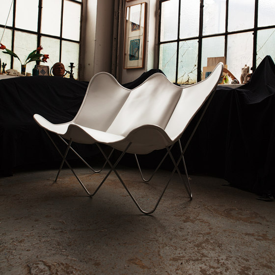 Hardoy Butterfly Chair OUTDOOR Batyline chocolate mit Ottoman | Sessel | Weinbaums