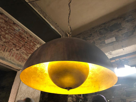Soundlight | Table half sphere sound lamp | Tischleuchten | Bronzetto