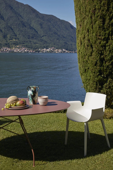 Glossy Marble Oval Marbre Blanc Structure: Acier Chromé | Tables de repas | Kartell