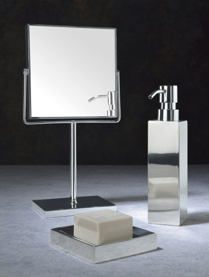 Mirrors | Chr Miroir Pied X10 Amp Ø17cm | Miroirs de bain | Andrea House