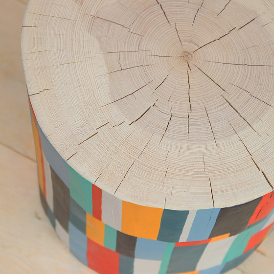 Color Block Hand Painted Log Table | Tavolini alti | Pfeifer Studio