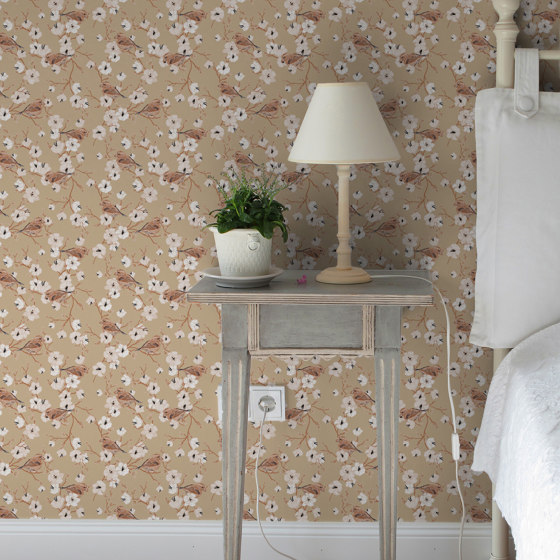 Cherry Blossom Sparrow | Wall coverings / wallpapers | GMM