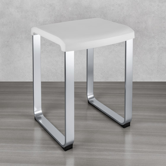SIT Seat. Seat: white ABS. Frame: grey epoxy powder coated aluminium | Hocker | COLOMBO DESIGN