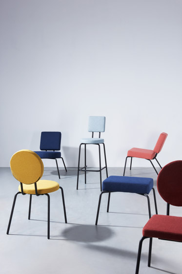 Option Chair Yellow, Square seat, round backrest | Sedie | PUIK