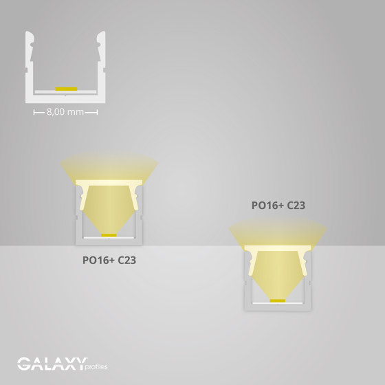 PO16 Serie | Cover C23 opal/satiniert 200 cm |  | Galaxy Profiles