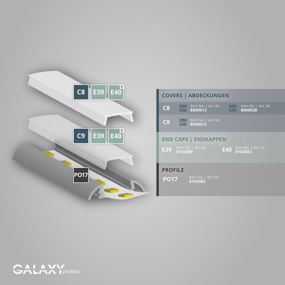 PO17 Serie | Endkappe E40 |  | Galaxy Profiles