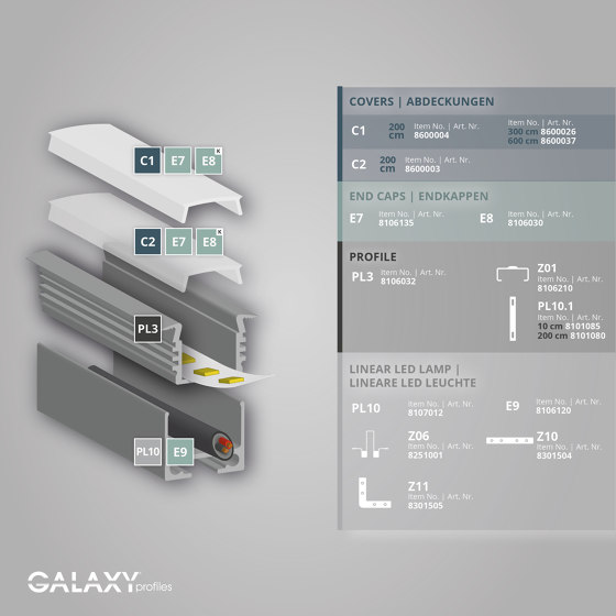 PL3 series | PL10 LED CONSTRUCTION profile / universal cable channel | Profiles | Galaxy Profiles