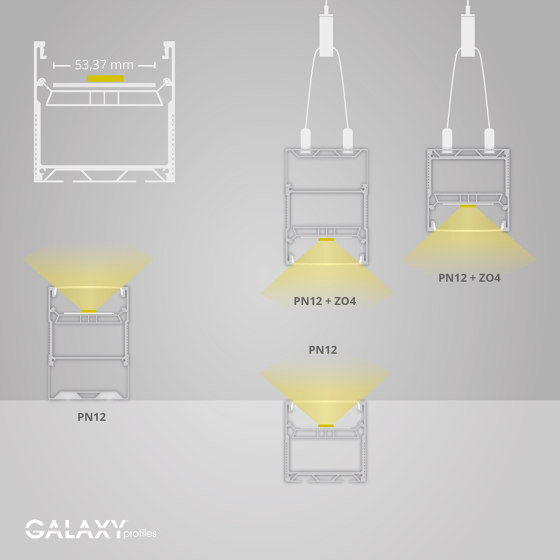 PN12 series | PN12 LED LIGHT profile 150cm | Profilés | Galaxy Profiles
