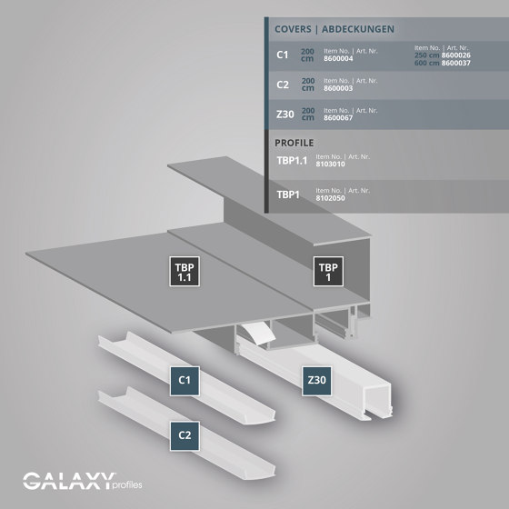 TBP1.1 series | TBP1 LED drywall profile 200 cm | Profili | Galaxy Profiles
