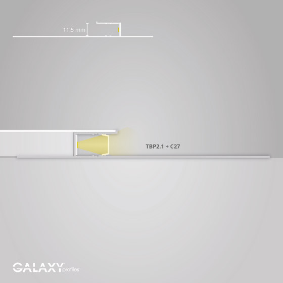 TBP2.1 series | TBP2.1 LED drywall profile 200 cm | Perfiles de iluminación | Galaxy Profiles