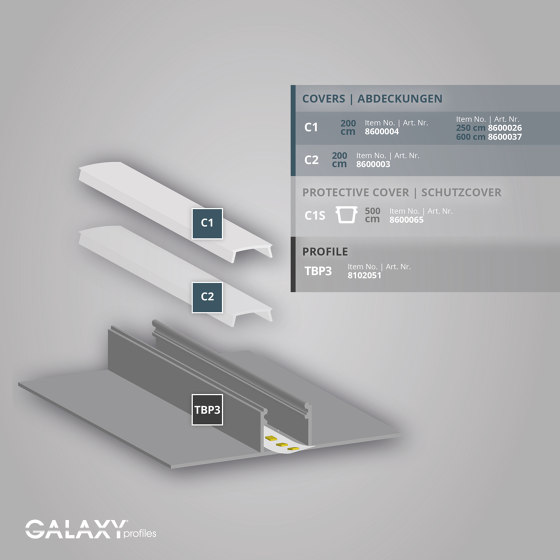 TBP3 series | TBP3 LED drywall profile 200 cm | Profili | Galaxy Profiles
