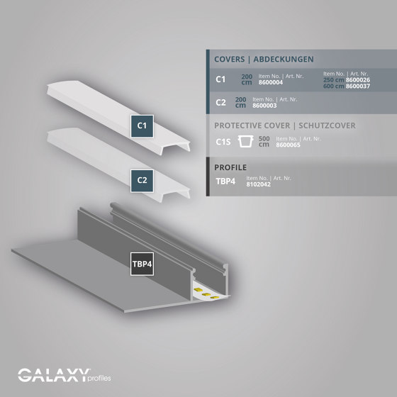 TBP4 series | TBP4 LED drywall profile 200 cm | Perfiles de iluminación | Galaxy Profiles