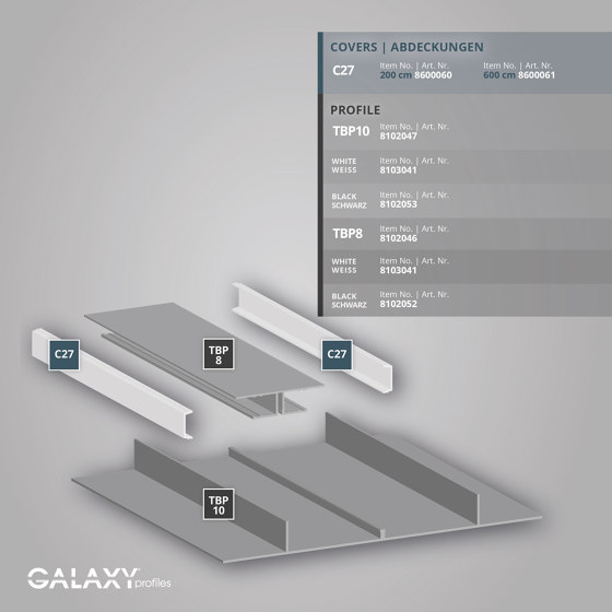 TBP10 series | TBP8 LED drywall profile 200 cm | Profili | Galaxy Profiles