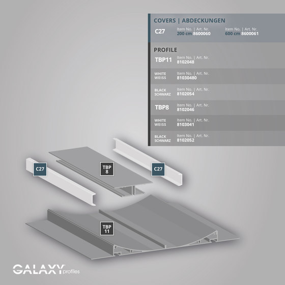 TBP11 series | TBP8 LED drywall profile 200 cm | Profiles | Galaxy Profiles