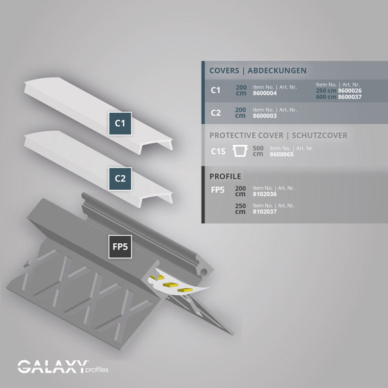 FP5 Serie | FP5 LED Fliesenprofil Außeneck 200 cm | Profile | Galaxy Profiles