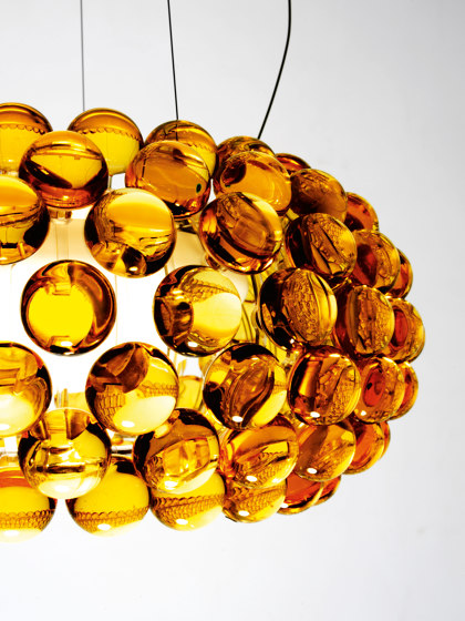 Caboche colgantes grande amarillo dorado | Lámparas de suspensión | Foscarini