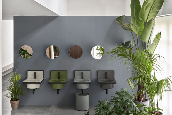 Elle Tonda wall-hung washbasin with mirror | Wash basins | Ceramica Cielo
