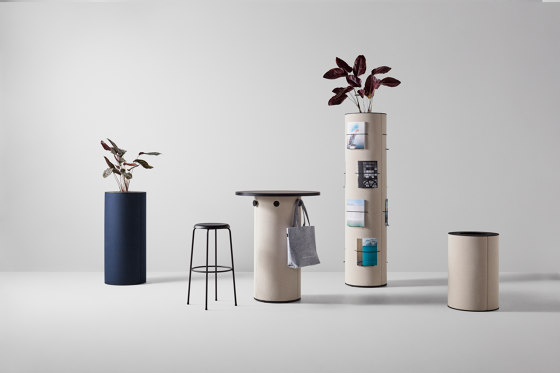dB Pillar with Waste Paper Basket | Waste baskets | Abstracta