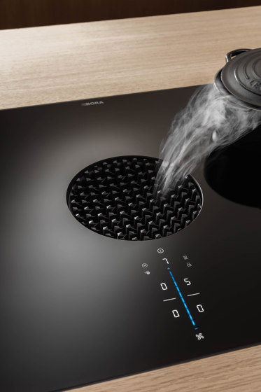 PUXU | BORA X Pure surface induction cooktop with integrated cooktop extractor - recirculation | Cooktop extractors | BORA