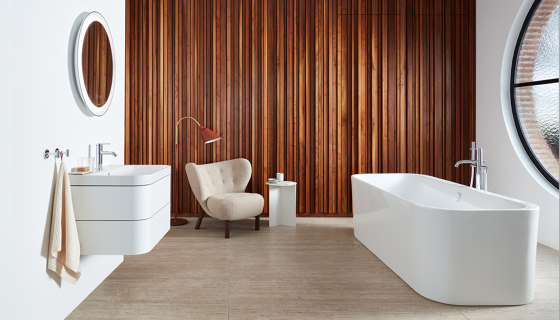 Happy D.2 Plus - Furniture washbasin c-bonded with metal console floor-standing | Lavabi | DURAVIT