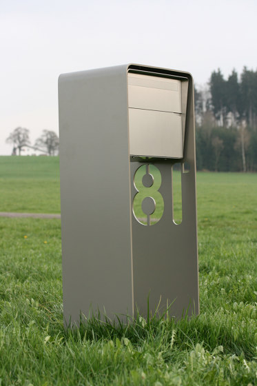 Bellus Briefkastenständer | Design letter box "Bellus", doublehorizontal | Buchette lettere | Briefkastenschmiede